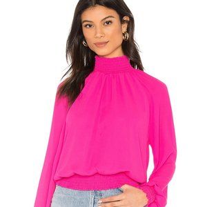 (Krisa) Smocked Turtleneck Blouse
